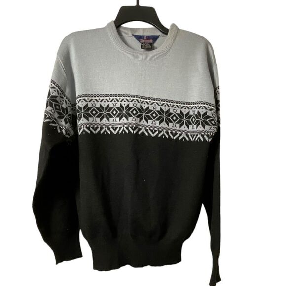 Herman's Other - Vintage Herman's Sweater Mens‎ Large Wool Fair Isle Fisherman Chunky Knit Warm